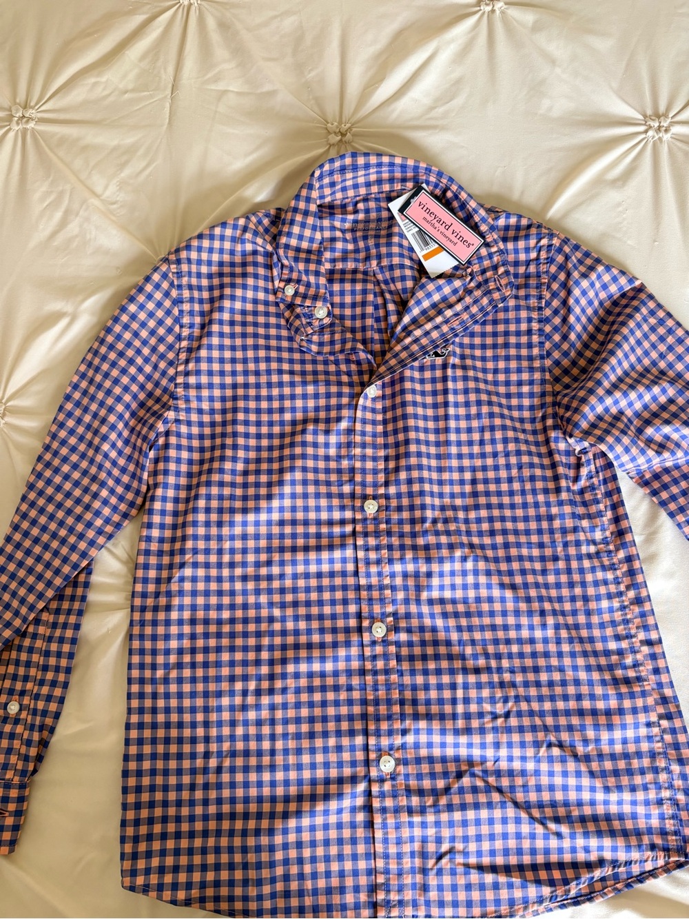 Vineyard Vines Pink and Blue Gingham Button-Down Shirt